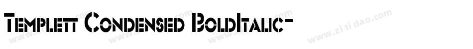 Templett Condensed BoldItalic字体转换
